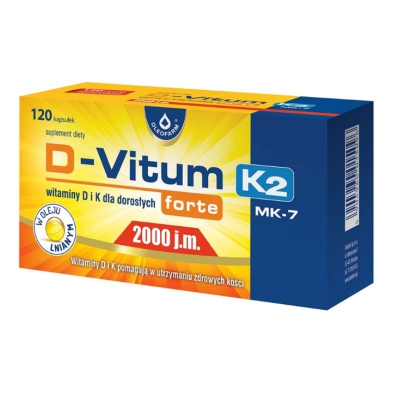 D-Vitum forte K2 (2000IU / 75ug) 120kaps