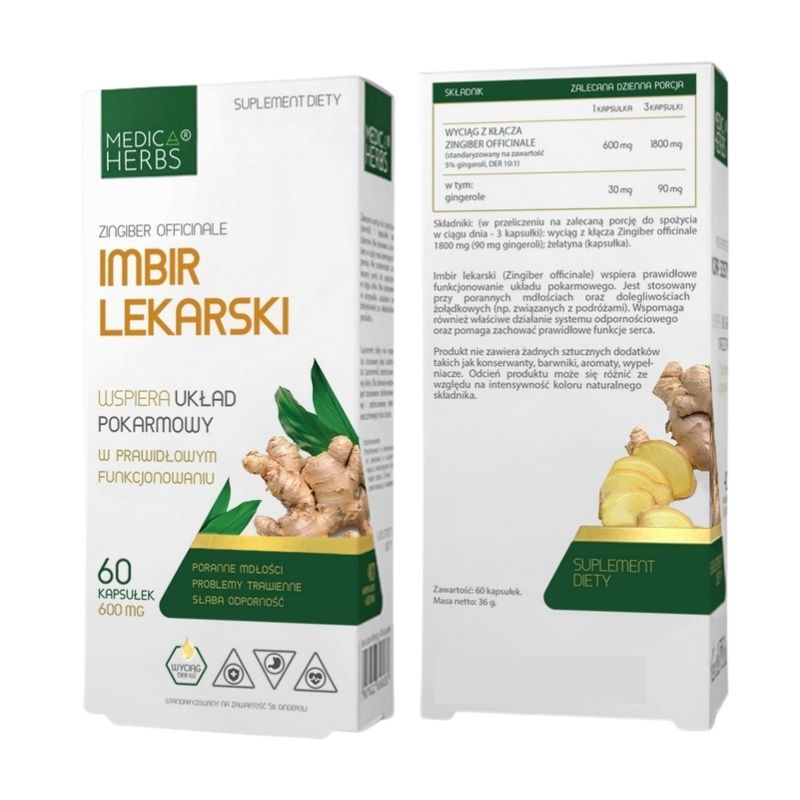 Imbir Lekarski 600mg 60 kaps.