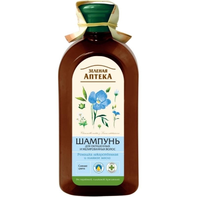 Green Pharmacy Szampon Ochrona koloru Rumianek i olej lniany do włosów farbowanych 350ml