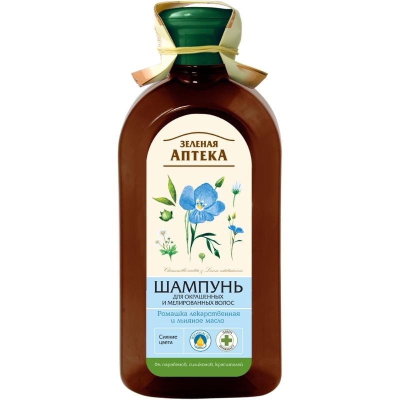 Zielona Apteka Szampon Ochrona koloru Rumianek i olej lniany do włosów farbowanych 350ml