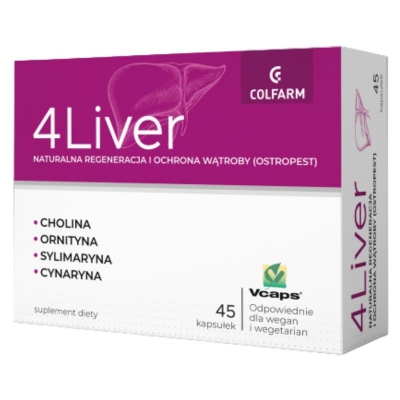 4 Liver (Cholina, ornityna, sylimaryna, cynaryna) 45 kaps.