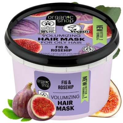 Organic Shop Maska do włosów przetłuszczających się Zwiększająca objętość Figa & Dzika róża 250ml