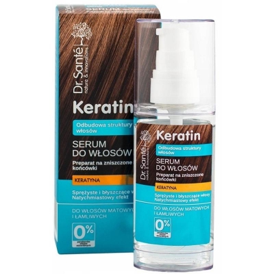 Dr Sante Serum do włosów Keratyna Odbudowa włosów matowych i łamliwych preparat na zniszczone końcówki 50ml