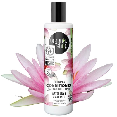 Organic Shop Odżywka do włosów farbowanych Blask Jedwabiu Olejek z amarantusa & Ekstrakt z lilii odnej 280ml