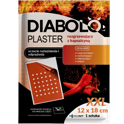 Plaster Diabolo rozgrzewający z kapsaicyną XXL 12x18cm 1szt