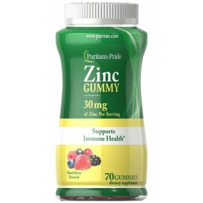 Puritan's Pride Cynk 30mg (Mixed Berry) 70 żelków