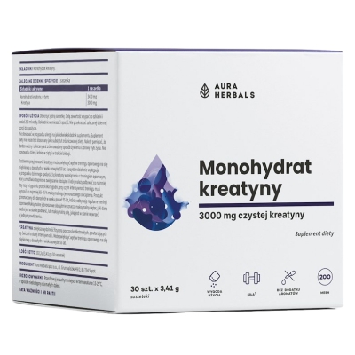 Kreatyna monohydrat (3000mg czystej kreatyny) 3,41g x 30 saszetek