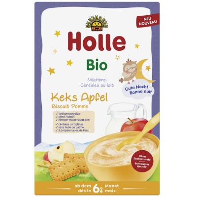 Holle Bio Kaszka zbożowa mleczna ciasteczkowo-jabłkowa od 6 miesiąca 250g