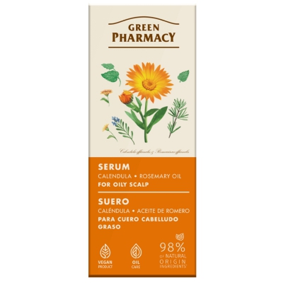 Green Pharmacy Serum do przetłuszczającej się skóry głowy nagietek i olej rozmarynowy 100ml