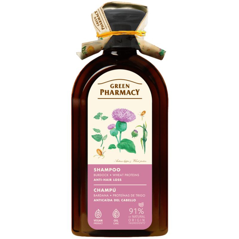 Zielona Apteka Szampon przeciw wypadaniu włosów Łopian i proteiny pszenicy do każdego rodzaju włosów 350ml