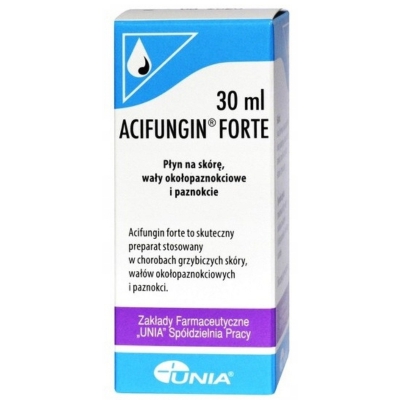 Acifungin Forte Płyn na skórę, wały okołopaznokciowe i paznokcie 30ml