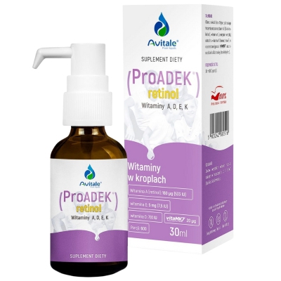 Avitale ProADEK Retinol Witaminy A+E+D+K Krople 30 mll